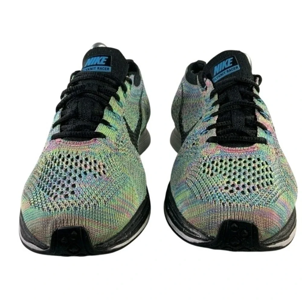 Nike Flyknit‎ Racer Multicolor 2.0 Mens Running Shoes 526628-304 Size 7.5